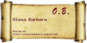 Olexa Barbara névjegykártya